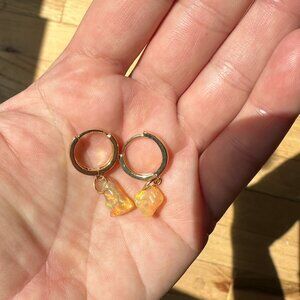 Opal gold earrings